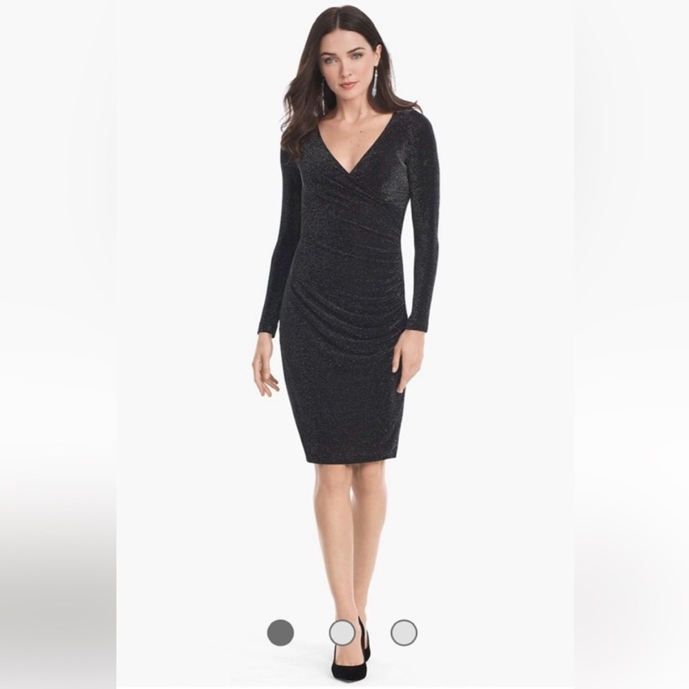 NWOT WHBM V-Neck Shimmer Sheath Dress